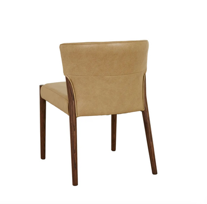 Upholstered Wingback with Oak Dining Chair