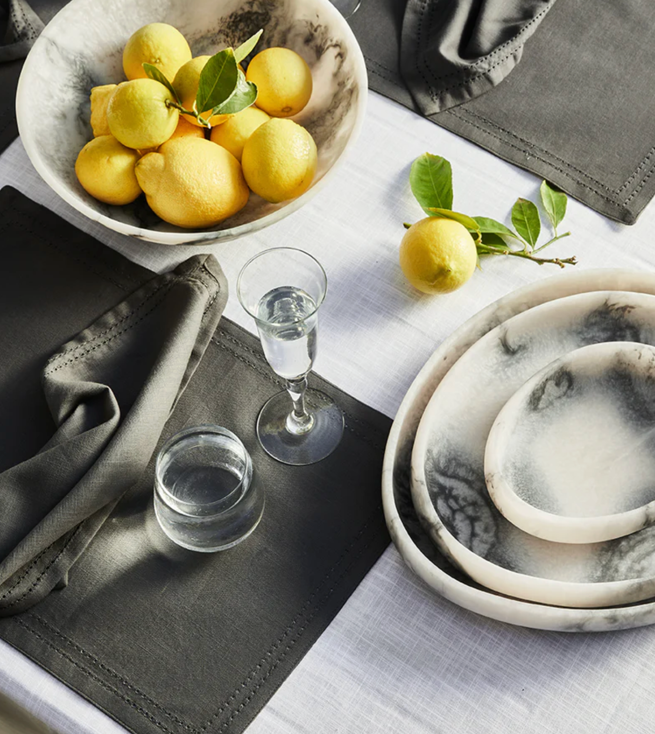 Orion Organic Resin Bowl 20x15.5x4.8cm Grey Stone Matt