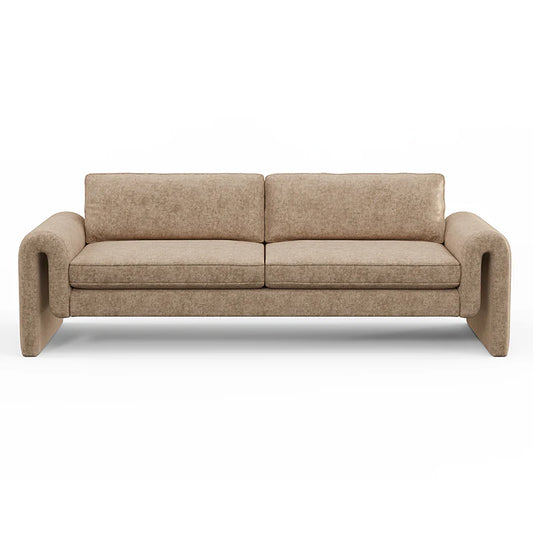 Curved Arms Plush Sofa