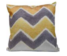 Mustard grey and neutral zigzag cushion