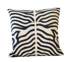 Neutral and black zebra cushion