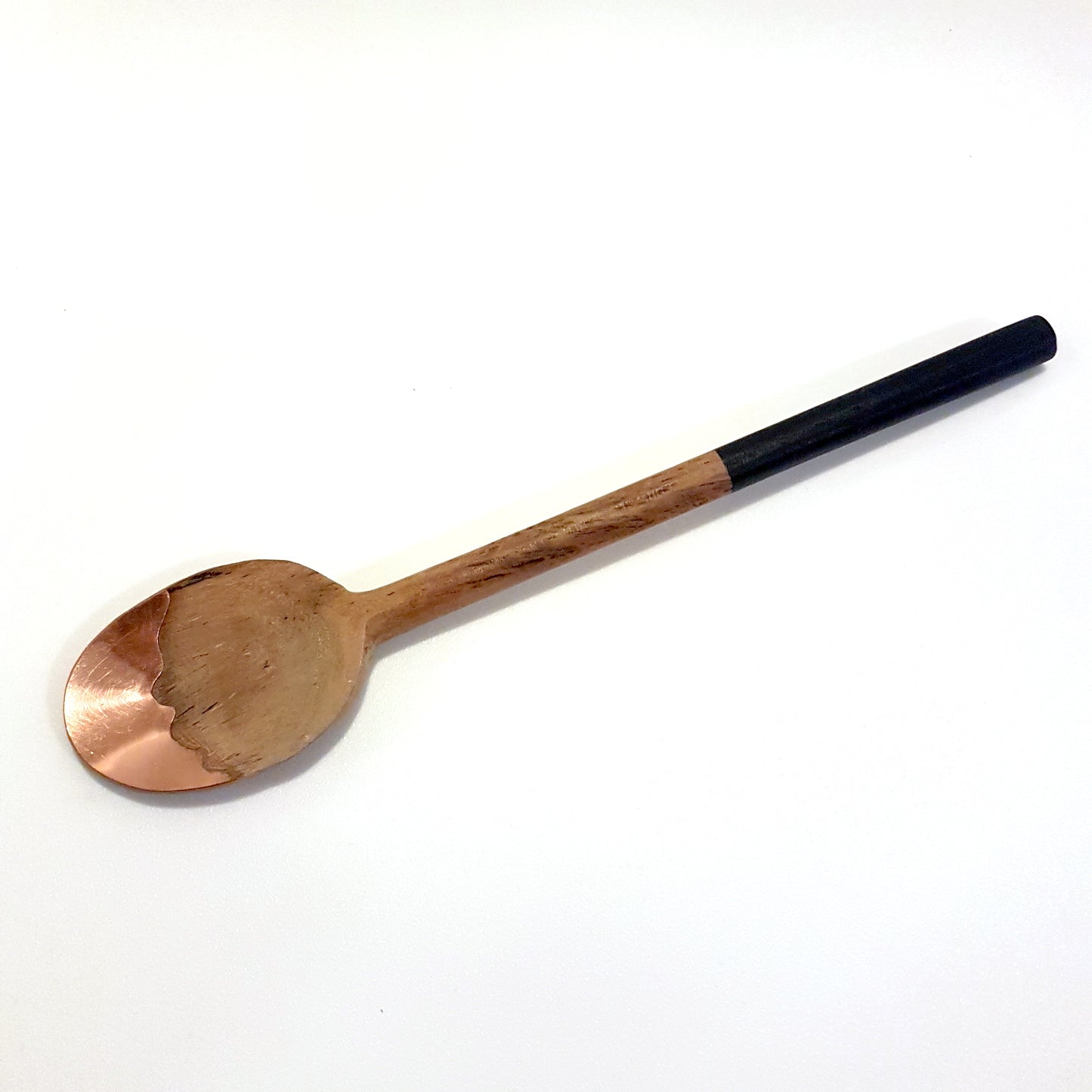 Large wooden spoon with copper tip