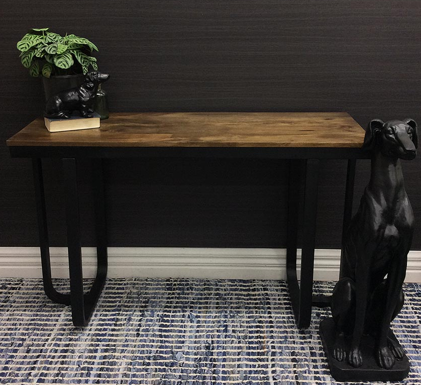 Timber top console table
