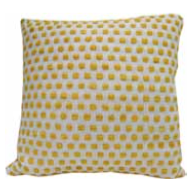 White and mustard embroidered cushion