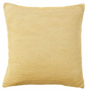 Mustard and White Ribbed Cotton Cushion