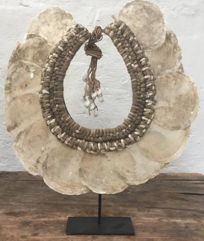 Oyster Shell Necklace on Stand