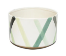 Ceramic Bowl with Green Lines