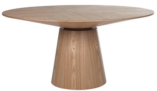 Oak Veneer Round Dining Table