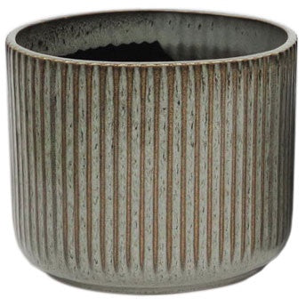 Ribbed Grey Ceramic Planter Medium