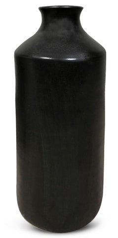 Black Ceramic Barrel Vase