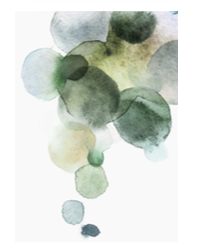 Green Bubble Watercolour Print