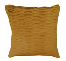 Pleated ochre cushion
