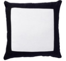 Linen Cushion White with Black Border 50x50