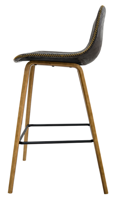 Leather Stitched Bar Stool