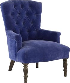 Velvet blue armchair