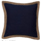 Navy Cushion with Jute Edging