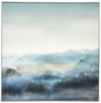 Mountain Scape Printed Canvas with Natural Frame 90cm x 120cm