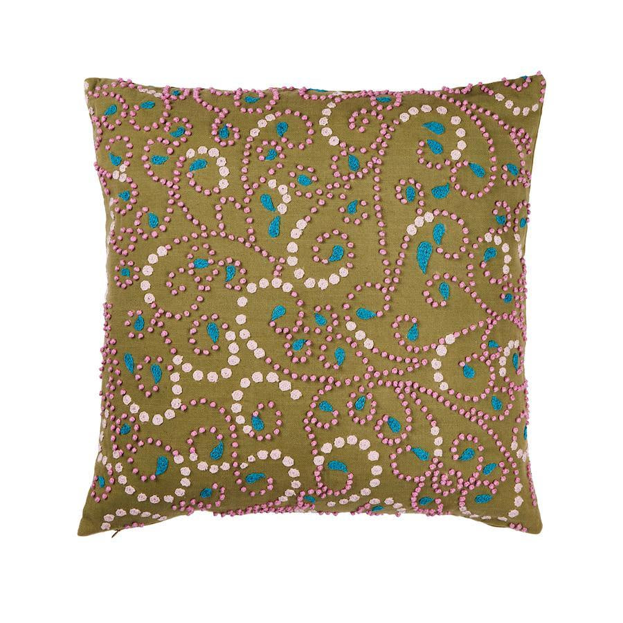 Moss Embroidered Pattern Cushion