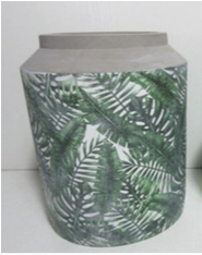 Leaf Patterned Cement Vase 220mm