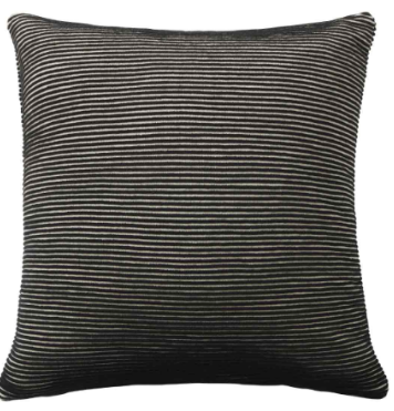 Black and White Ribbed Cotton Cushion