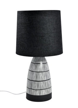 Tribal Lines Lamp with Black Shade