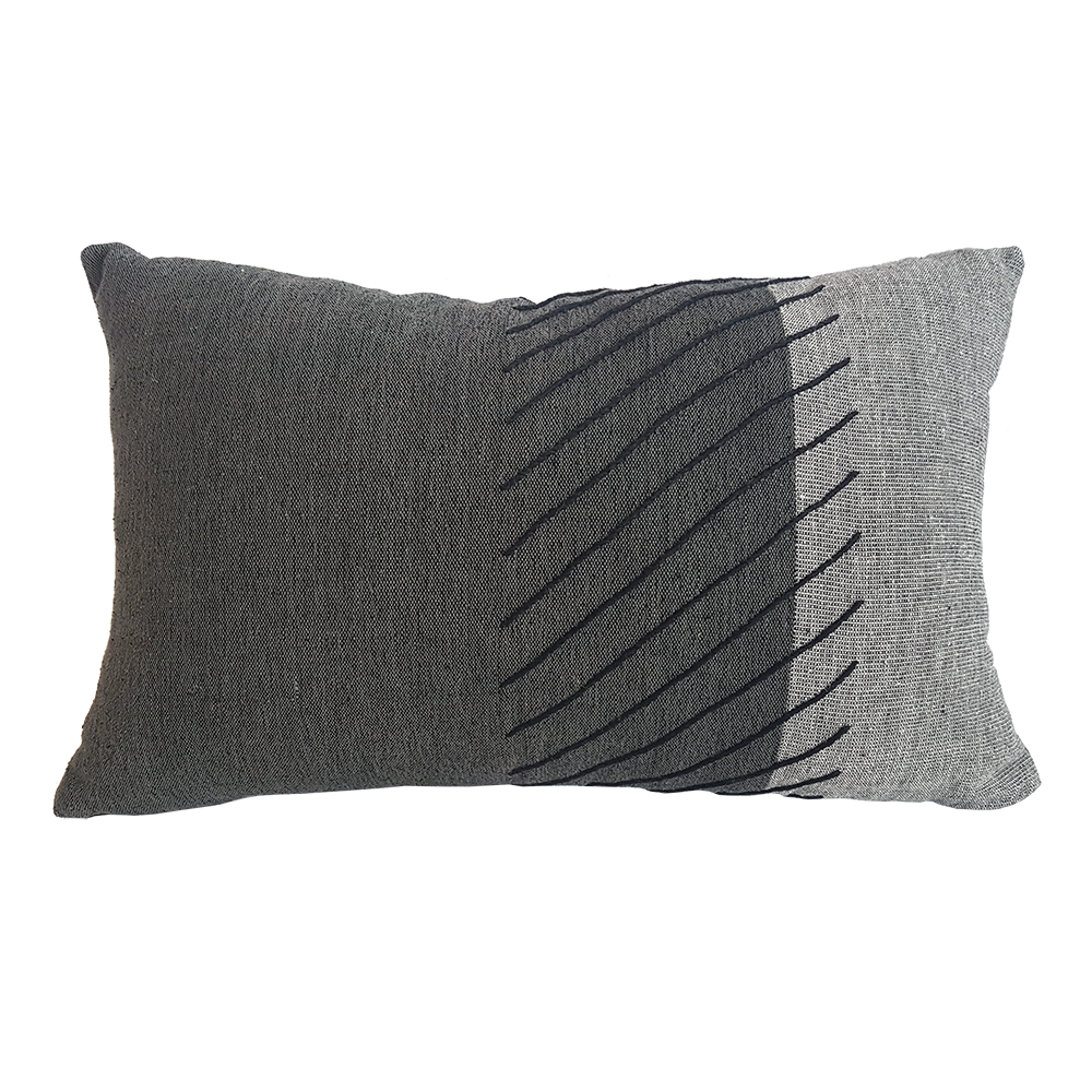 Two toned grey lumber cushion