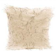 Faux Fur Cushion / Cream and Brown