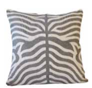 Grey and white zebra cushion